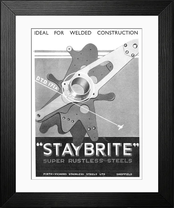 Framed Print : Firth Stainless Steels: DTD 171a Super Rustless Steel Framed Print : Firth Stainless Steels: DTD 171a Super Rustless Steel