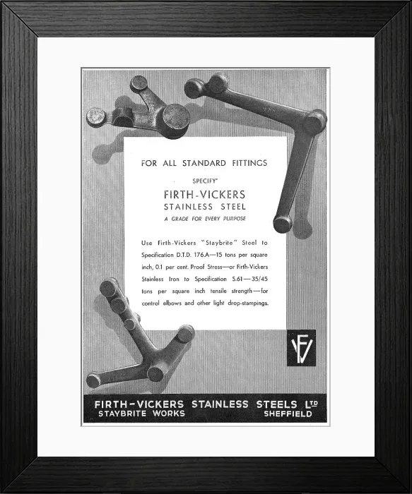 Framed Print : Firth-Vickers Stainless Steels: S61 - 35 / 45 Framed Print : Firth-Vickers Stainless Steels: S61 - 35 / 45