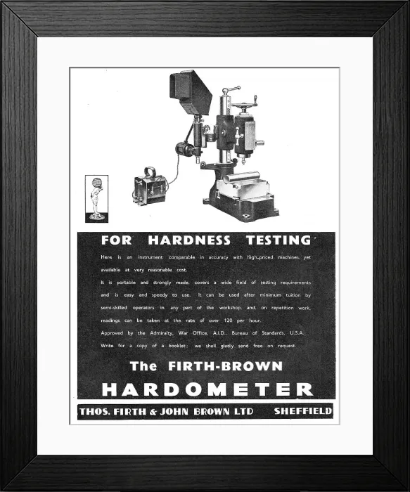 Framed Print : Firth Brown Hardometer Framed Print : Firth Brown Hardometer