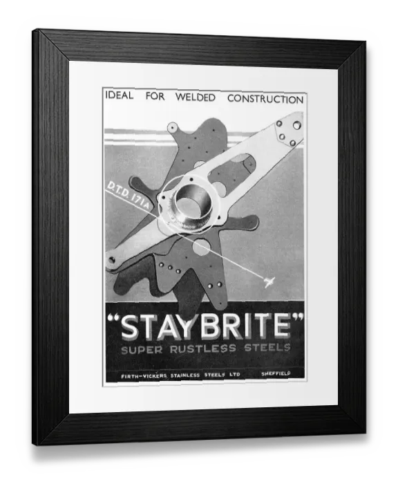 Framed Print : Firth Vickers Rustless Steels Framed Print : Firth Vickers Rustless Steels
