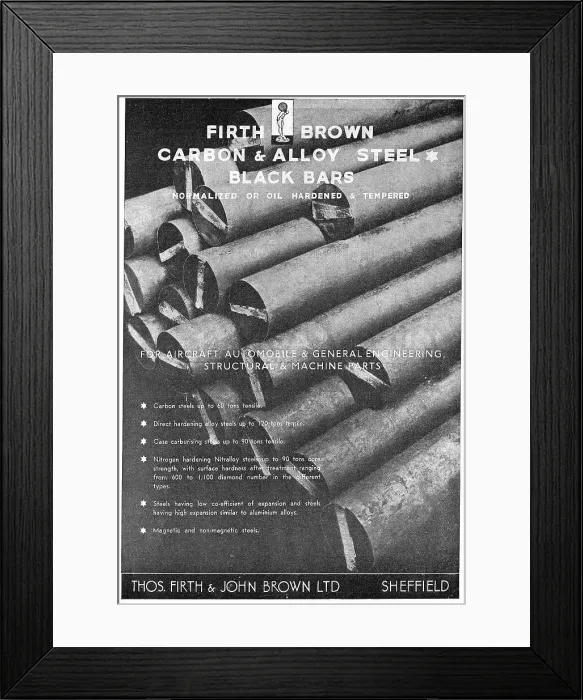 Framed Print : Firth Brown Carbon & Alloy Steel Black Bars Framed Print : Firth Brown Carbon & Alloy Steel Black Bars
