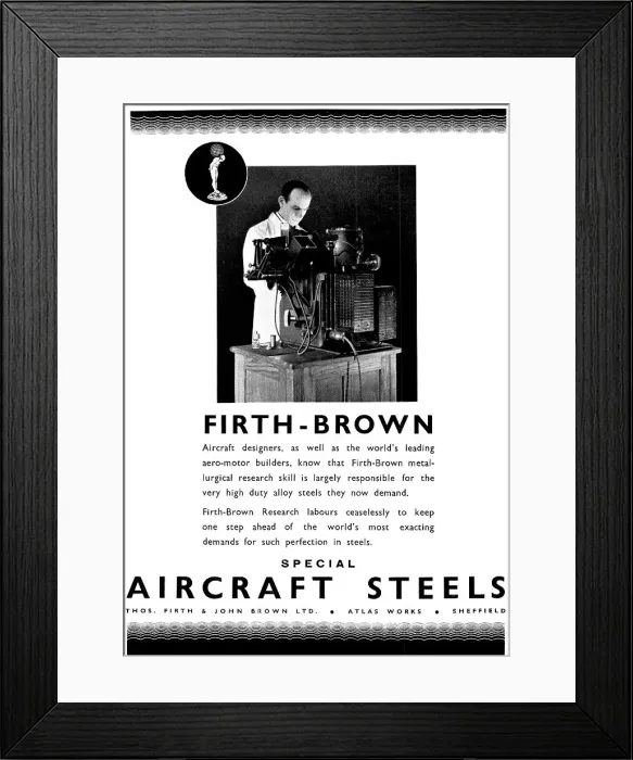 Framed Print : Firth Brown Special Aircraft Steels Framed Print : Firth Brown Special Aircraft Steels