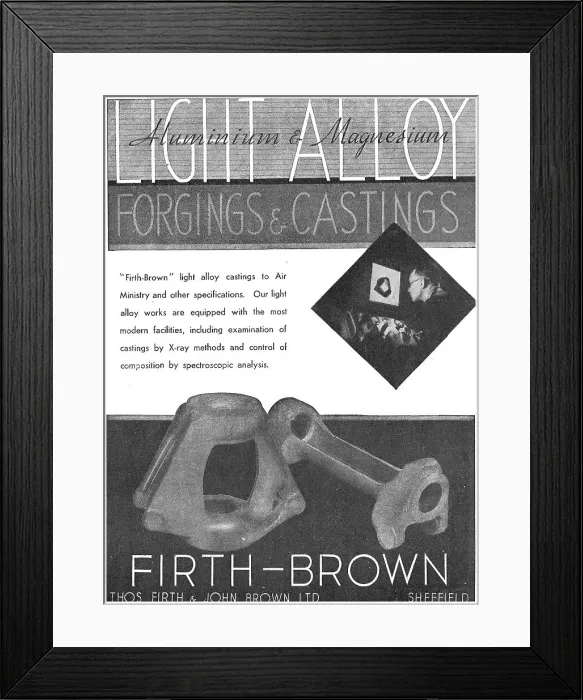 Framed Print : Firth-Brown Light Alloy Castings Framed Print : Firth-Brown Light Alloy Castings