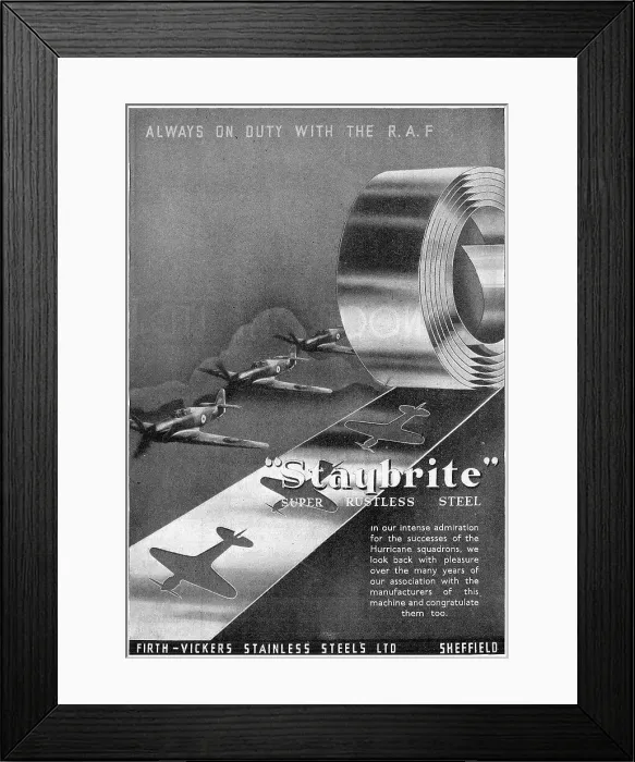 Framed Print : Firth-Vickers Staybrite Super Rustless Steel Framed Print : Firth-Vickers Staybrite Super Rustless Steel