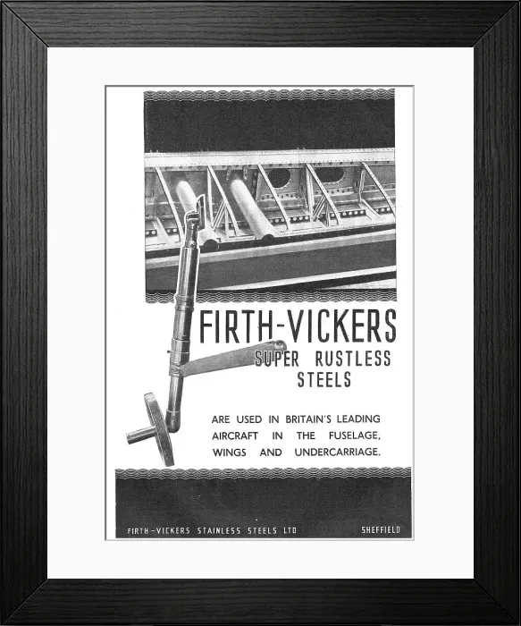 Framed Print : Firth-Vickers Super Rustless Steels Framed Print : Firth-Vickers Super Rustless Steels