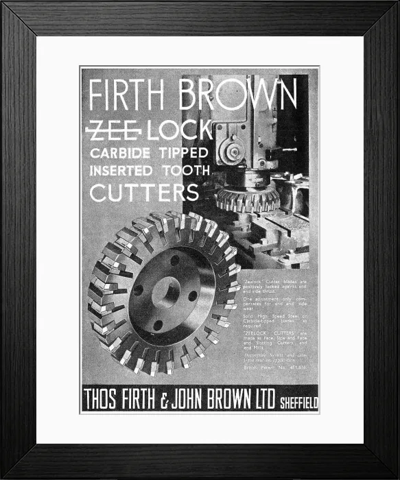 Framed Print : Firth Brown - Zeelock Cutter Blades Framed Print : Firth Brown - Zeelock Cutter Blades