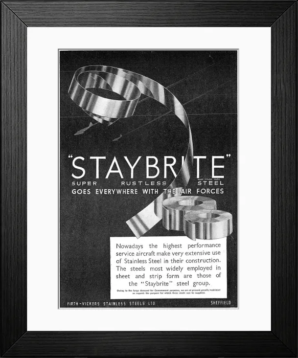 Framed Print : Firth-Vickers Stainless Steels Framed Print : Firth-Vickers Stainless Steels