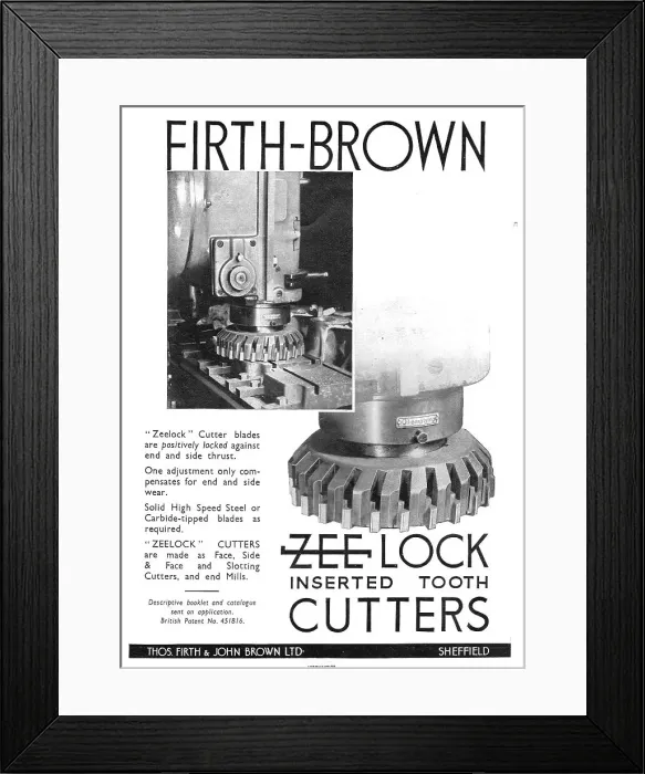 Framed Print : Firth-Brown ZEE-LOCK Cutters Framed Print : Firth-Brown ZEE-LOCK Cutters