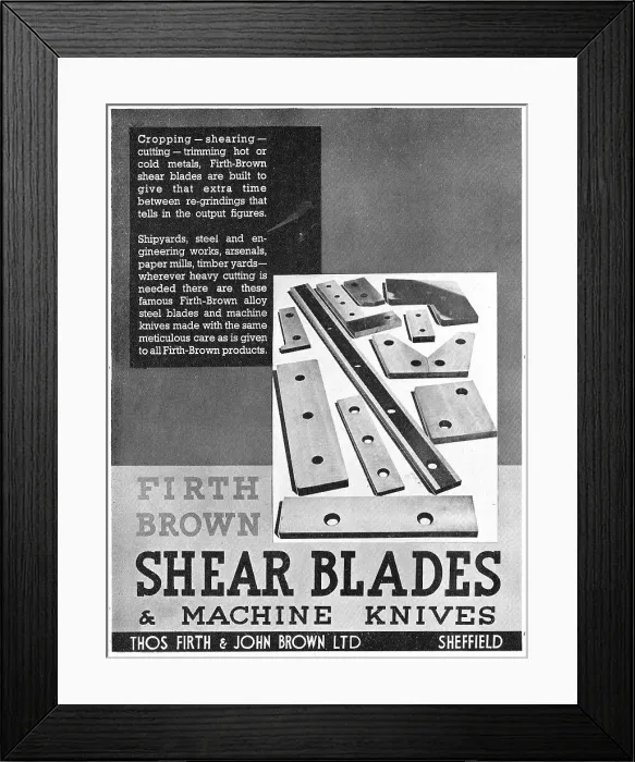 Framed Print : Firth-Brown Shear Blades & Machine Knives Framed Print : Firth-Brown Shear Blades & Machine Knives