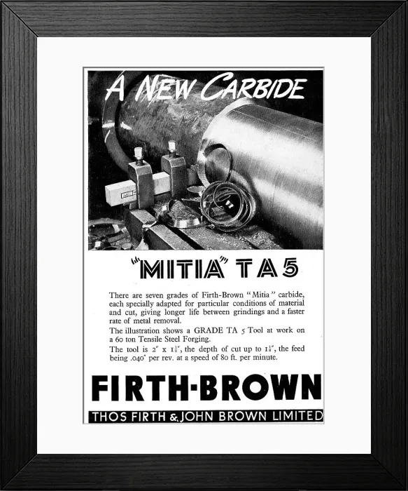 Framed Print : Firth-Brown Mitia TA5 Carbide Machine Tools Framed Print : Firth-Brown Mitia TA5 Carbide Machine Tools