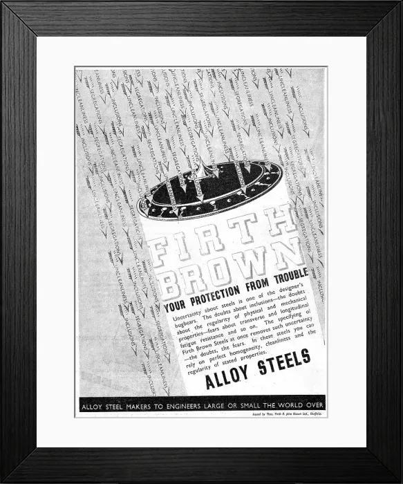 Framed Print : Firth Brown Alloy Steels Framed Print : Firth Brown Alloy Steels