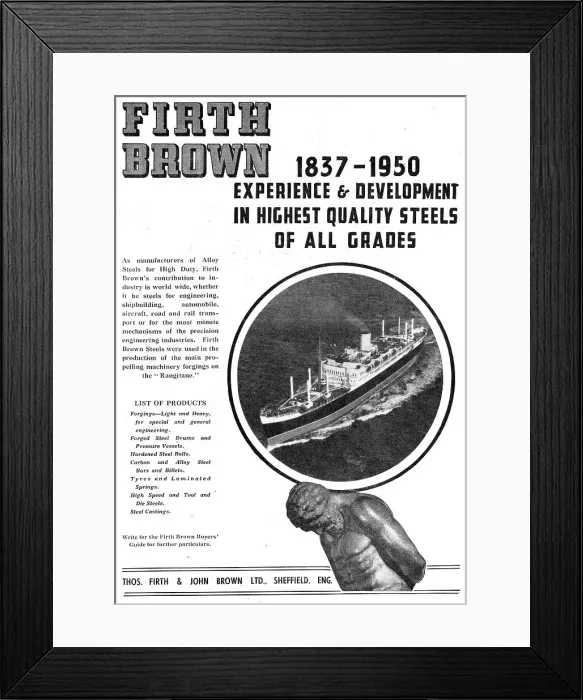 Framed Print : Firth Brown High Duty Alloy & Special Steels Framed Print : Firth Brown High Duty Alloy & Special Steels