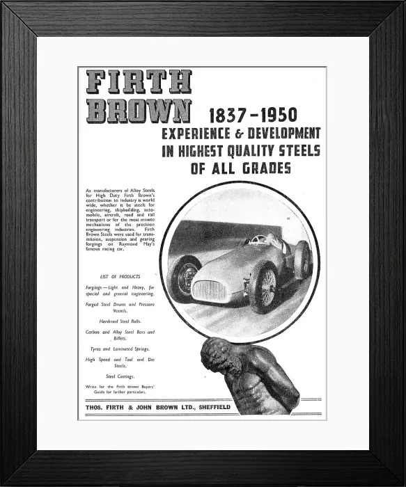 Framed Print : Firth Brown Steel Products For The Aircraft Industry Framed Print : Firth Brown Steel Products For The Aircraft Industry