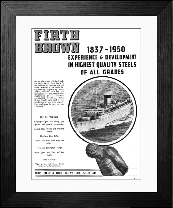 Framed Print : Firth Brown Steel Products For The Aircraft Industry Framed Print : Firth Brown Steel Products For The Aircraft Industry