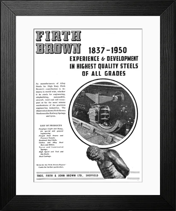 Framed Print : Firth Brown Steel Products For The Aircraft Industry Framed Print : Firth Brown Steel Products For The Aircraft Industry