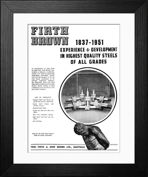 Framed Print : Firth Brown Steel Forgings & Castings Framed Print : Firth Brown Steel Forgings & Castings