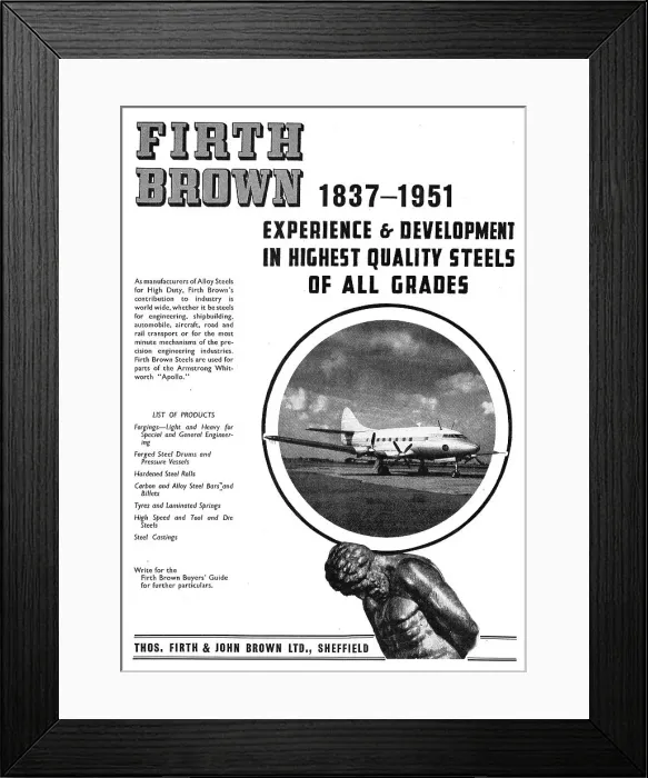 Framed Print : Firth Brown Steel Forgings & Castings Framed Print : Firth Brown Steel Forgings & Castings