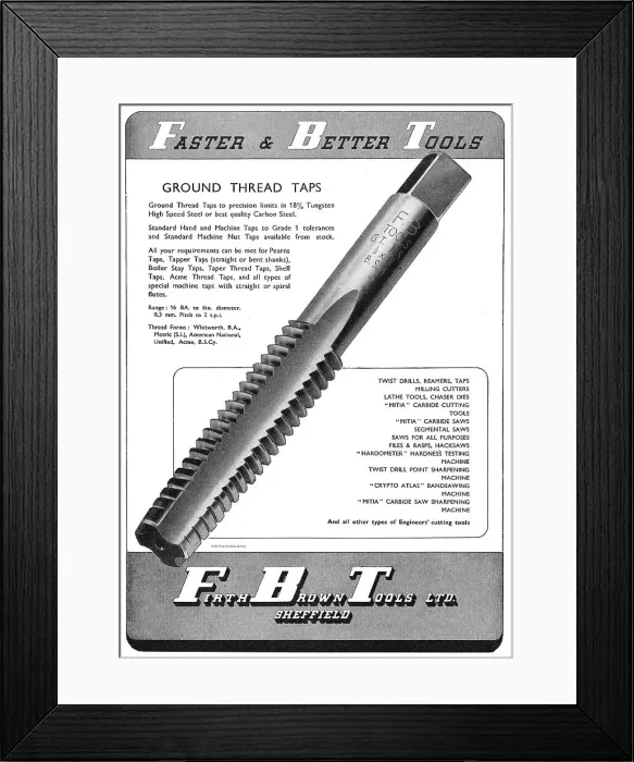Framed Print : Firth Brown Tools Ground Tap Threads Framed Print : Firth Brown Tools Ground Tap Threads