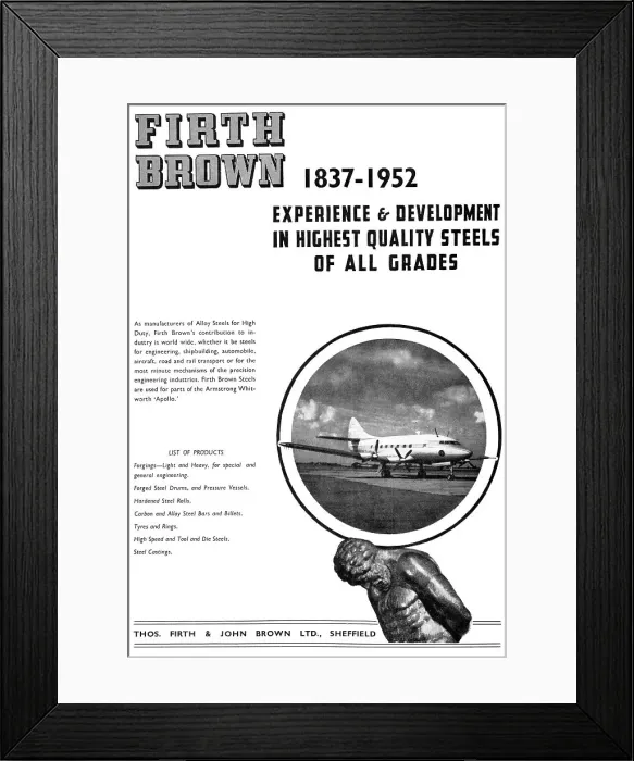 Framed Print : Firth Brown Steels, Forgings & Castings Framed Print : Firth Brown Steels, Forgings & Castings