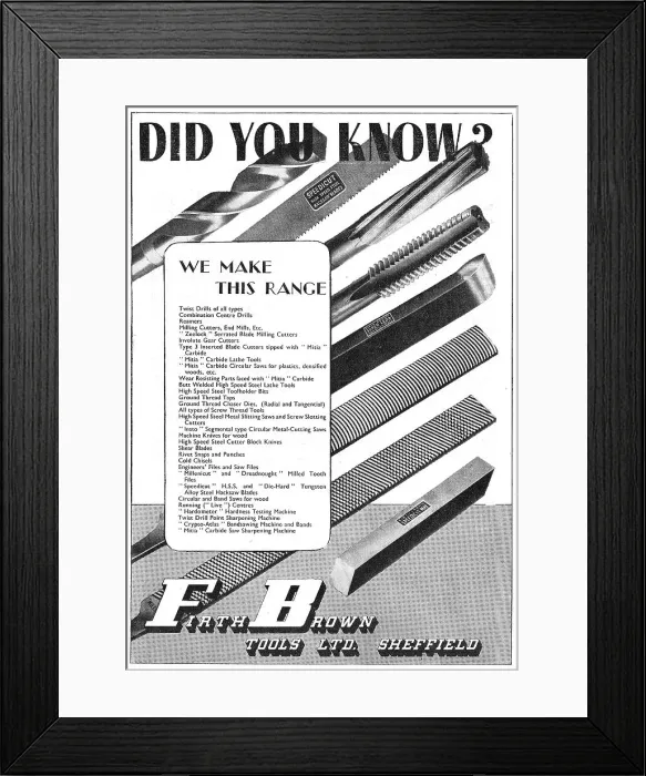 Framed Print : Firth Brown Tools Framed Print : Firth Brown Tools