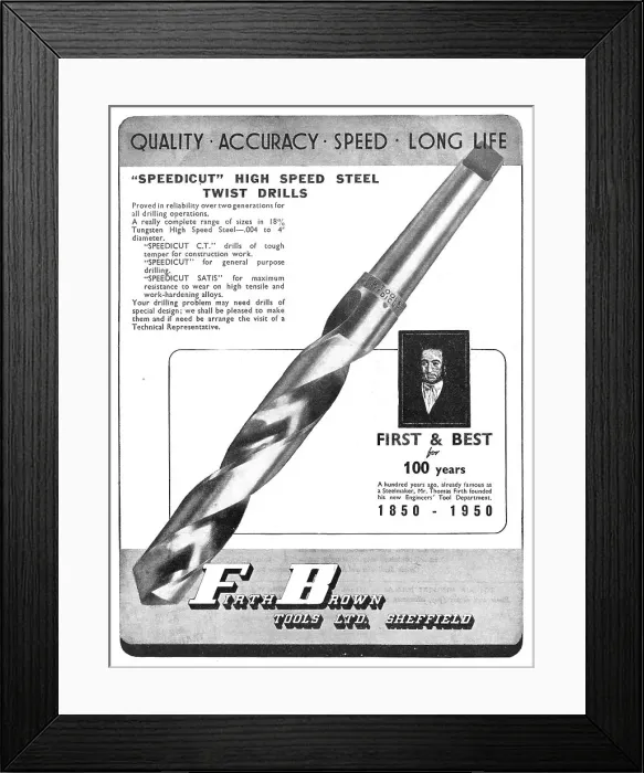 Framed Print : Firth Brown Tools - Speedicut Twist Drills Framed Print : Firth Brown Tools - Speedicut Twist Drills