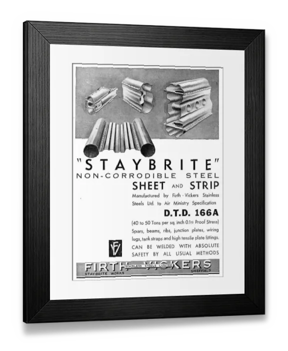 Framed Print : Firth-Vickers Stainless Staybrite Steels Framed Print : Firth-Vickers Stainless Staybrite Steels