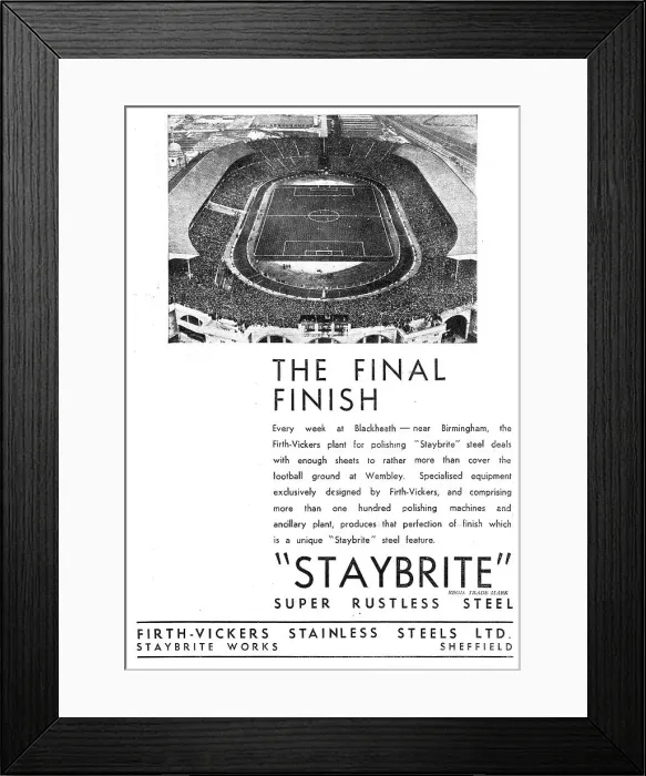 Framed Print : Firth-Vickers Staybrite Stainless Steels Framed Print : Firth-Vickers Staybrite Stainless Steels