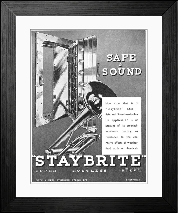 Framed Print : Firth-Vickers Stainless Steels Framed Print : Firth-Vickers Stainless Steels