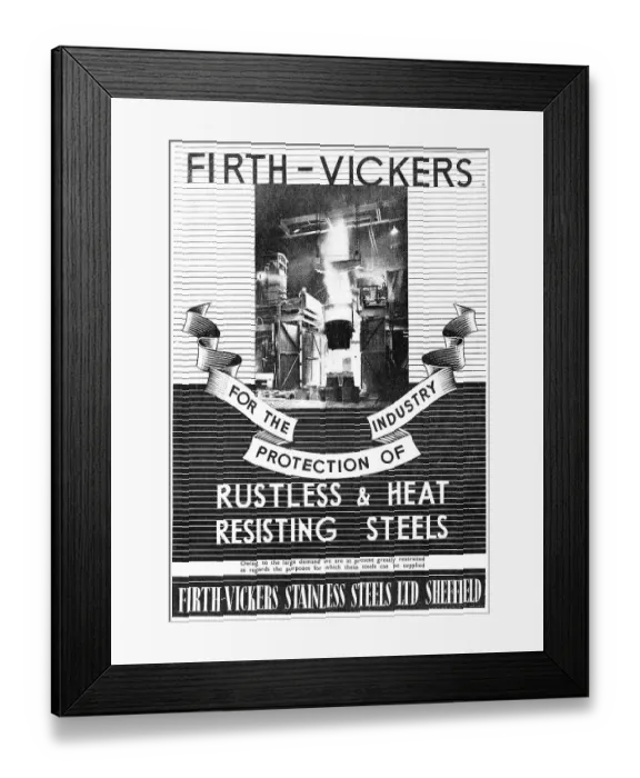 Framed Print : Firth-Vickers Staybrite Stainless Steels Framed Print : Firth-Vickers Staybrite Stainless Steels