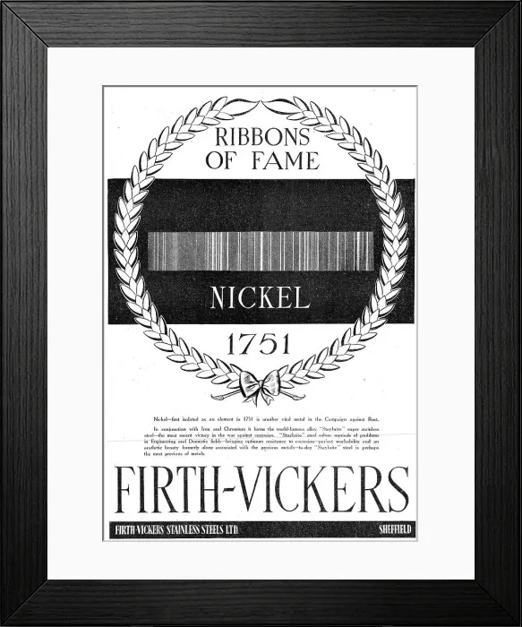 Framed Print : Firth-Vickers Stainless Steels Framed Print : Firth-Vickers Stainless Steels