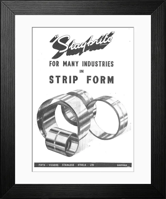 Framed Print : Firth-Vickers Stainless Steel Strip Framed Print : Firth-Vickers Stainless Steel Strip