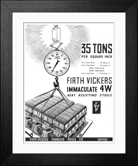 Framed Print : Firth-Vickers Steels Framed Print : Firth-Vickers Steels