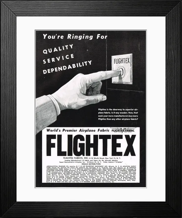 Framed Print : Flightex Aircraft Fabrics Framed Print : Flightex Aircraft Fabrics