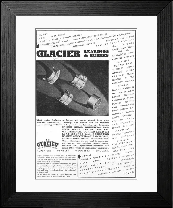 Framed Print : Glacier Bearings & Bushes Framed Print : Glacier Bearings & Bushes