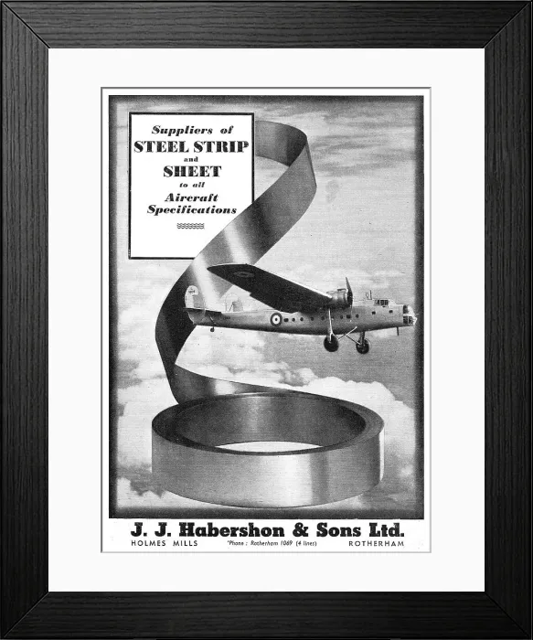 Framed Print : Habershon Strip Steel & Sheets To Aircraft Specifications Framed Print : Habershon Strip Steel & Sheets To Aircraft Specifications