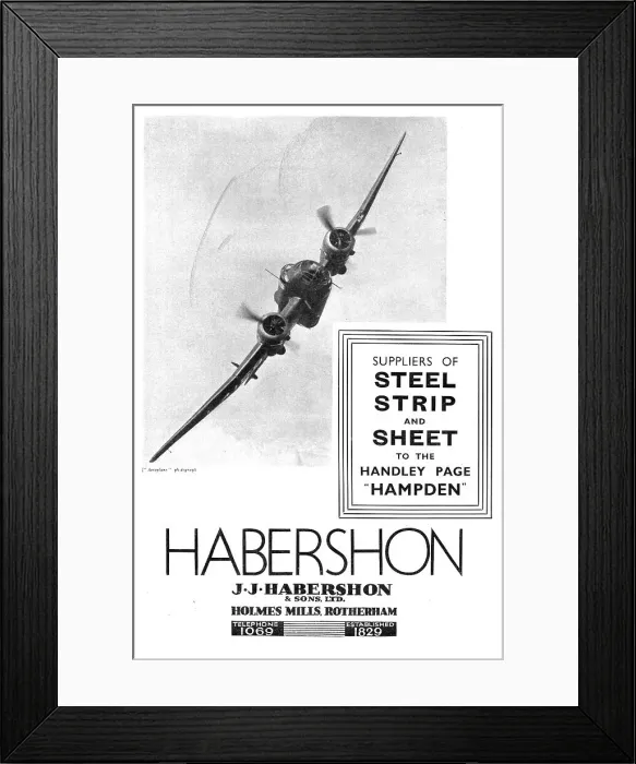 Framed Print : Habershon Strip Steel For Aircraft Constructors 1939 Framed Print : Habershon Strip Steel For Aircraft Constructors 1939