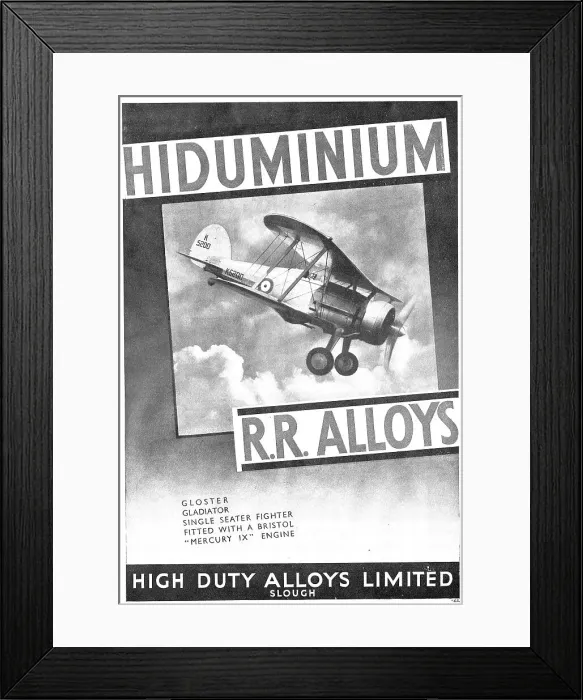 Framed Print : High Duty Alloys - HDA Hiduminium RR Alloys - Gladiator Framed Print : High Duty Alloys - HDA Hiduminium RR Alloys - Gladiator