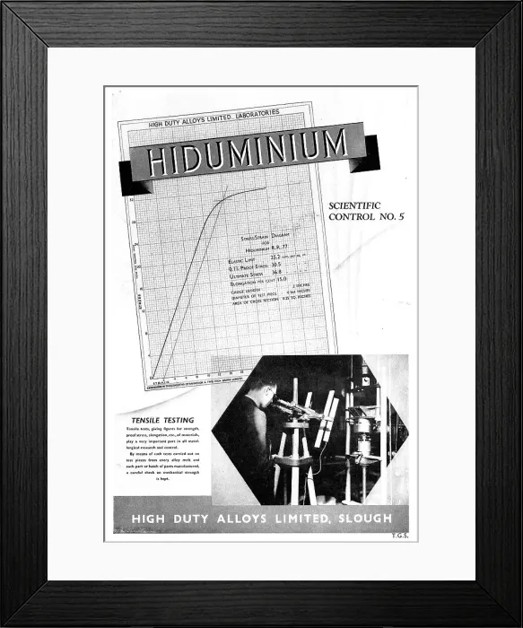 Framed Print : High Duty Alloys : HDA : Hiduminium RR Alloys - Magnuminium Framed Print : High Duty Alloys : HDA : Hiduminium RR Alloys - Magnuminium