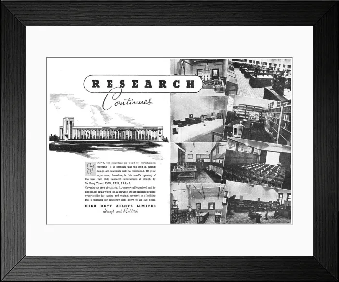 Framed Print : High Duty Alloys : HDA: Hiduminium RR Alloys Framed Print : High Duty Alloys : HDA: Hiduminium RR Alloys