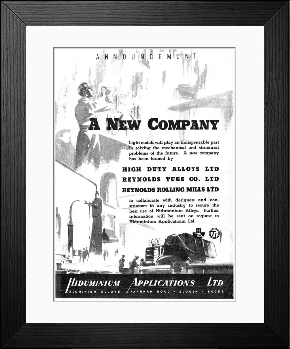 Framed Print : High Duty Alloys - Hiduminium Applications Ltd Framed Print : High Duty Alloys - Hiduminium Applications Ltd
