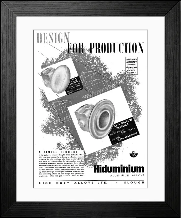 Framed Print : HDA - High Duty Alloys - Hiduminium Framed Print : HDA - High Duty Alloys - Hiduminium