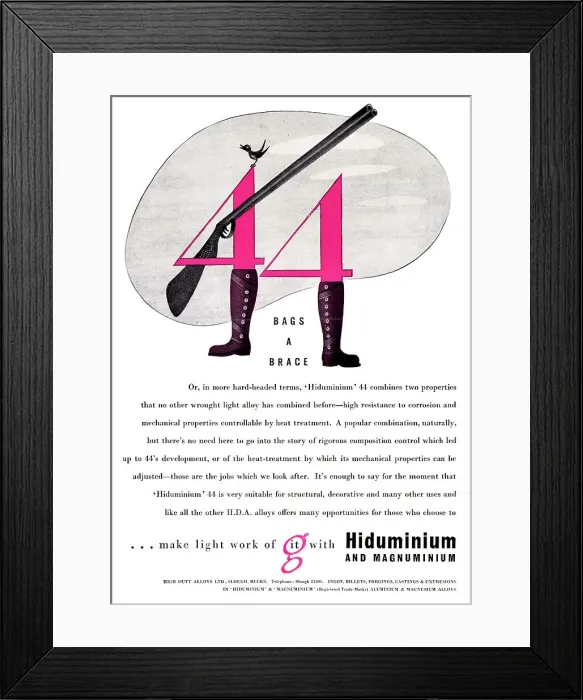 Framed Print : HDA. High Duty Alloys Hiduminium & Maguminium 1950 Framed Print : HDA. High Duty Alloys Hiduminium & Maguminium 1950
