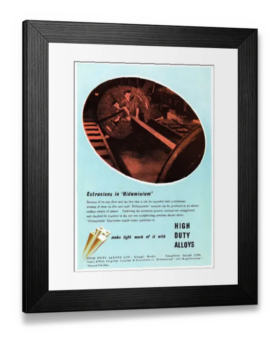 Framed Print : High Duty Alloys - Hiduminium Framed Print : High Duty Alloys - Hiduminium