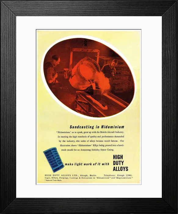 Framed Print : High Duty Alloys - Hiduminium Framed Print : High Duty Alloys - Hiduminium