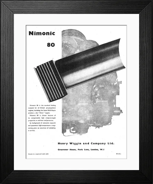 Framed Print : Henry Wiggin Nimonic 80 Alloys Framed Print : Henry Wiggin Nimonic 80 Alloys