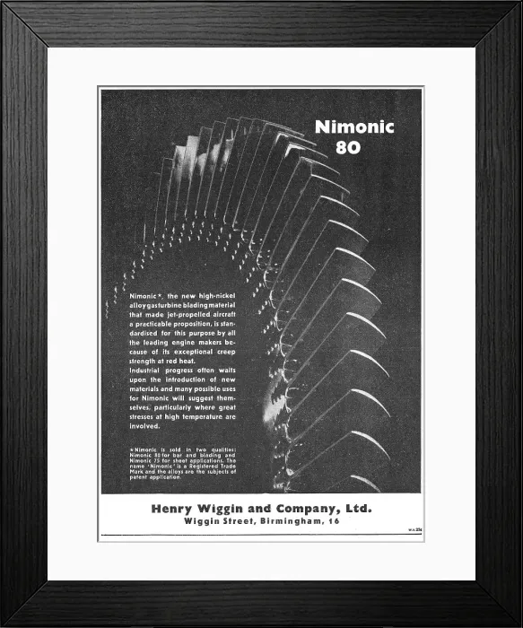Framed Print : Henry Wiggin Nimonic Alloys Framed Print : Henry Wiggin Nimonic Alloys