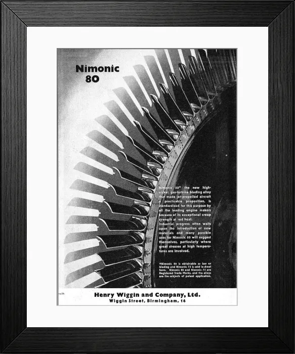 Framed Print : Henry Wiggin Nimonic Alloys - Nimonic 80 Framed Print : Henry Wiggin Nimonic Alloys - Nimonic 80