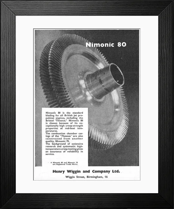 Framed Print : Henry Wiggin Nimonic Alloys - Nimonic 80 Framed Print : Henry Wiggin Nimonic Alloys - Nimonic 80