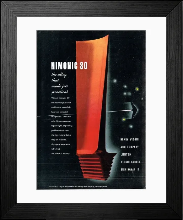 Framed Print : Henry Wiggin Nimonic 80 Alloys Framed Print : Henry Wiggin Nimonic 80 Alloys