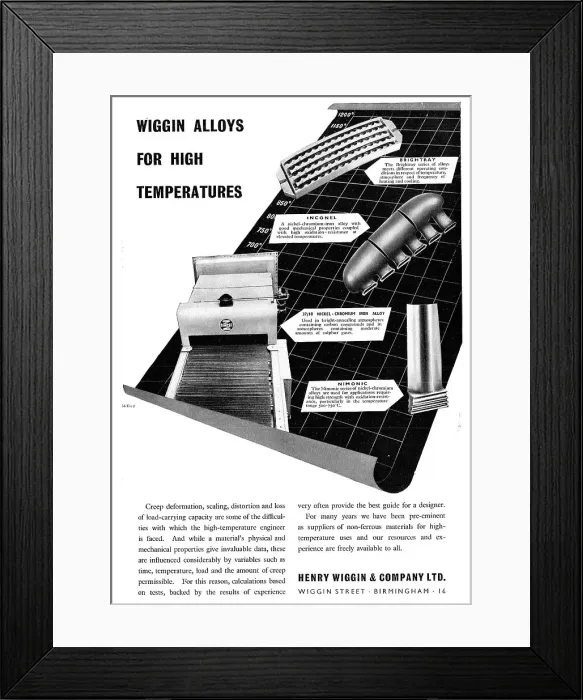 Framed Print : Henry Wiggin High Temperature Alloys Framed Print : Henry Wiggin High Temperature Alloys